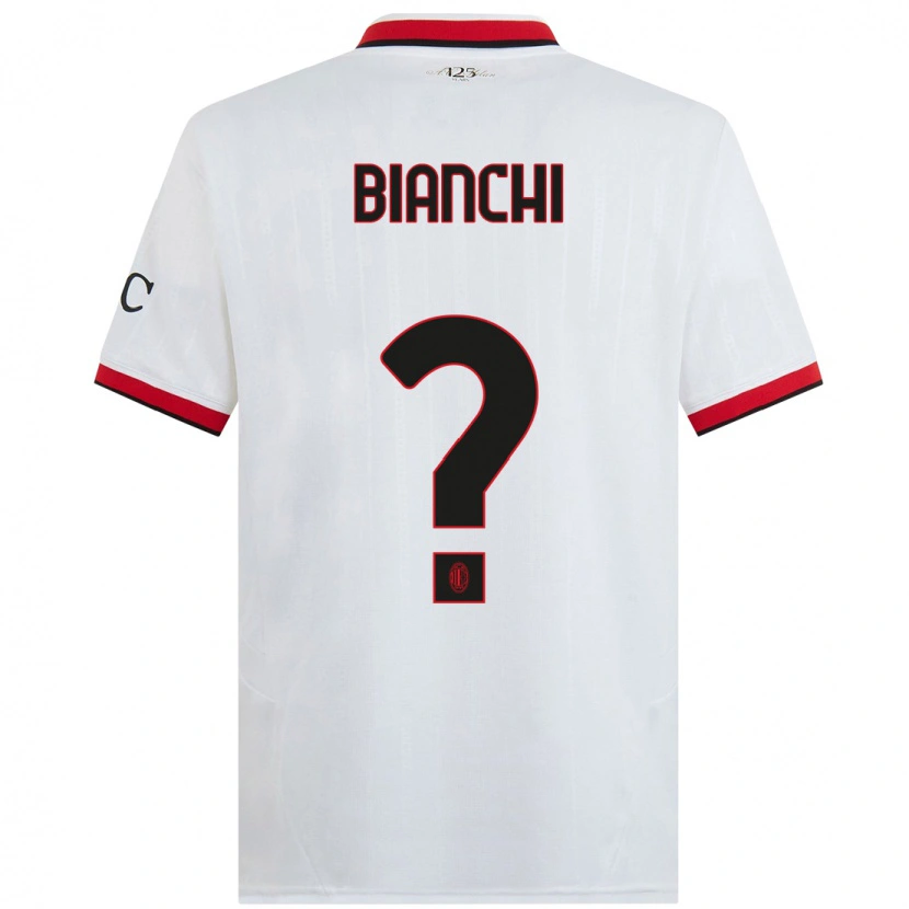 Danxen Uomo Maglia Alessandro Bianchi #0 Bianco Nero Rosso Kit Gara Away 2024/25 Maglietta