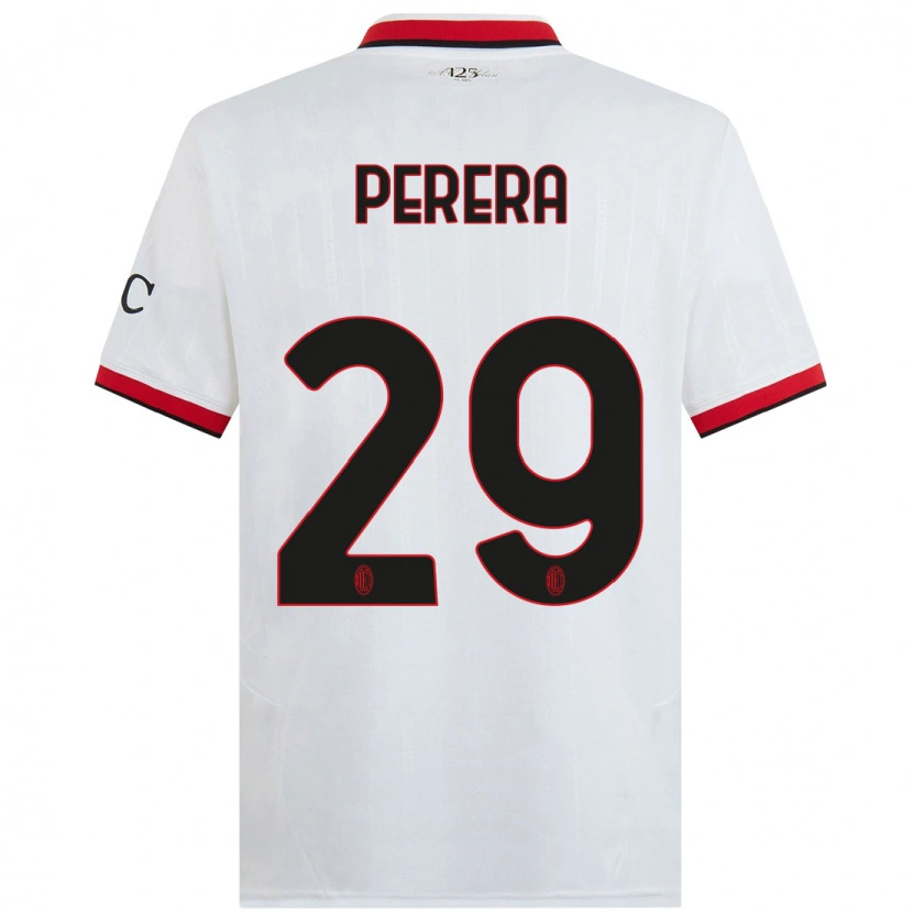 Danxen Uomo Maglia Nirash Perera #29 Bianco Nero Rosso Kit Gara Away 2024/25 Maglietta