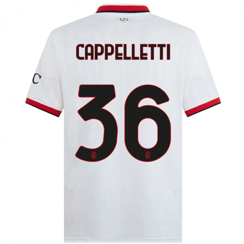 Danxen Uomo Maglia Mattia Cappelletti #36 Bianco Nero Rosso Kit Gara Away 2024/25 Maglietta