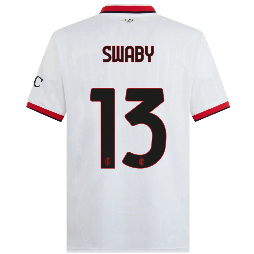 Danxen Uomo Maglia Allyson Swaby #13 Bianco Nero Rosso Kit Gara Away 2024/25 Maglietta