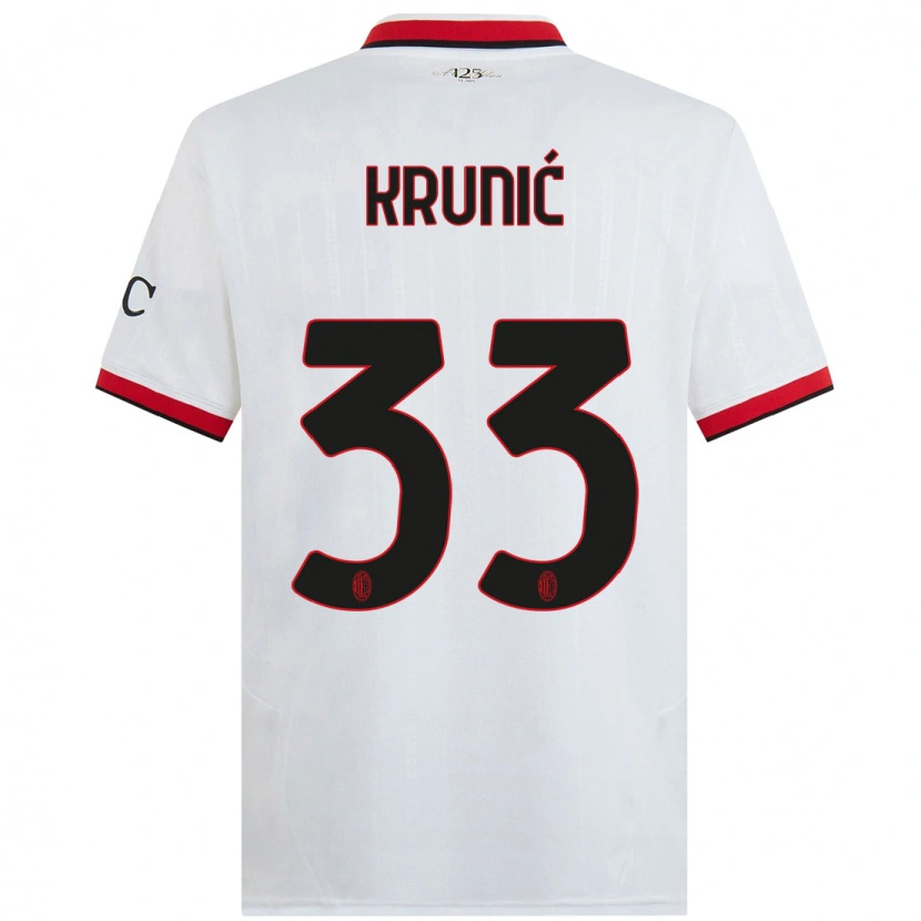 Danxen Uomo Maglia Rade Krunic #33 Bianco Nero Rosso Kit Gara Away 2024/25 Maglietta