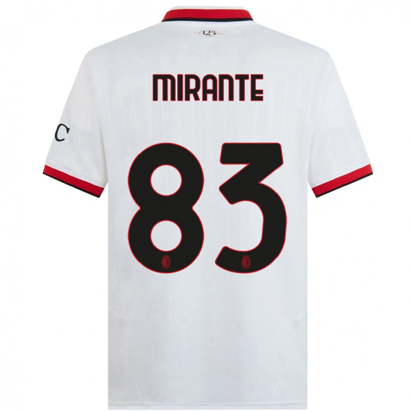 Danxen Uomo Maglia Antonio Mirante #83 Bianco Nero Rosso Kit Gara Away 2024/25 Maglietta