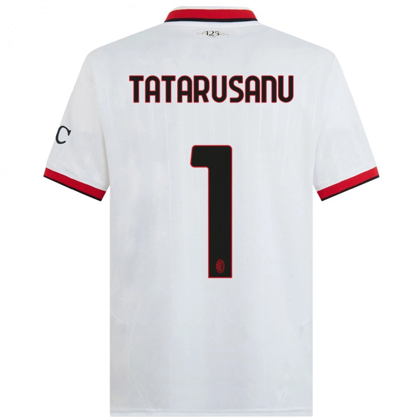 Danxen Uomo Maglia Ciprian Tatarusanu #1 Bianco Nero Rosso Kit Gara Away 2024/25 Maglietta