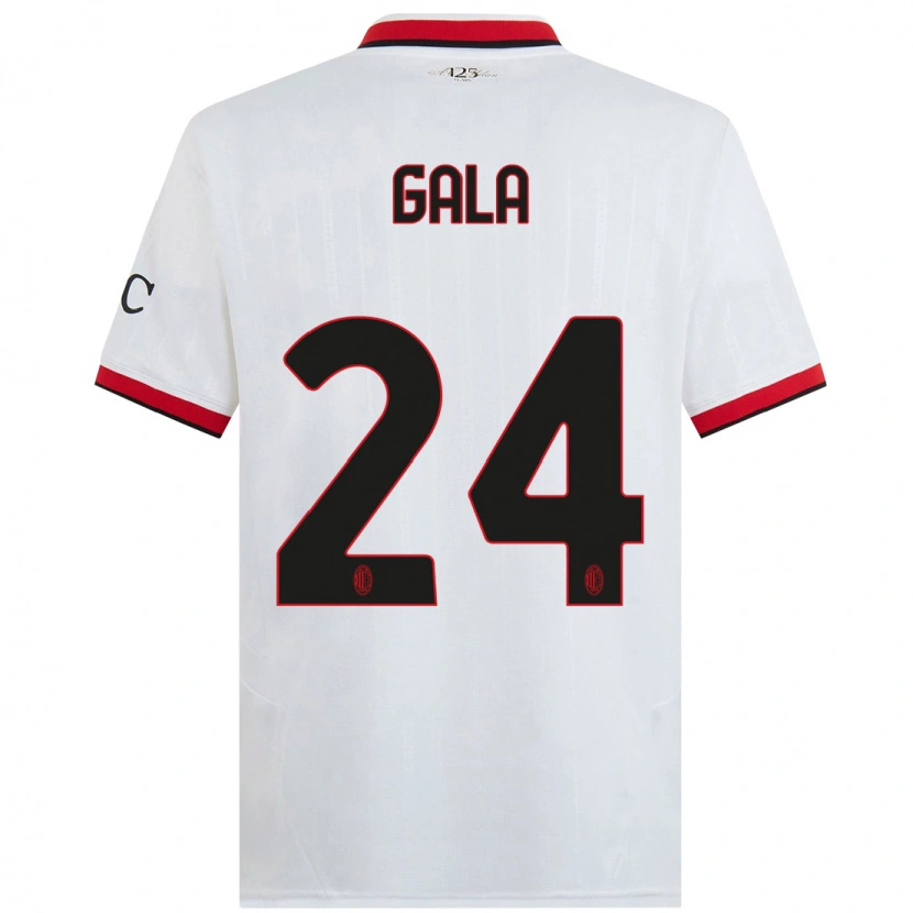 Danxen Uomo Maglia Antonio Gala #24 Bianco Nero Rosso Kit Gara Away 2024/25 Maglietta