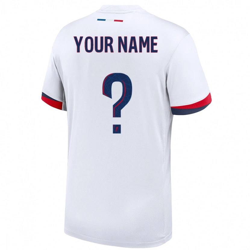 Danxen Uomo Maglia Il Tuo Nome #0 Bianco Blu Rosso Kit Gara Away 2024/25 Maglietta