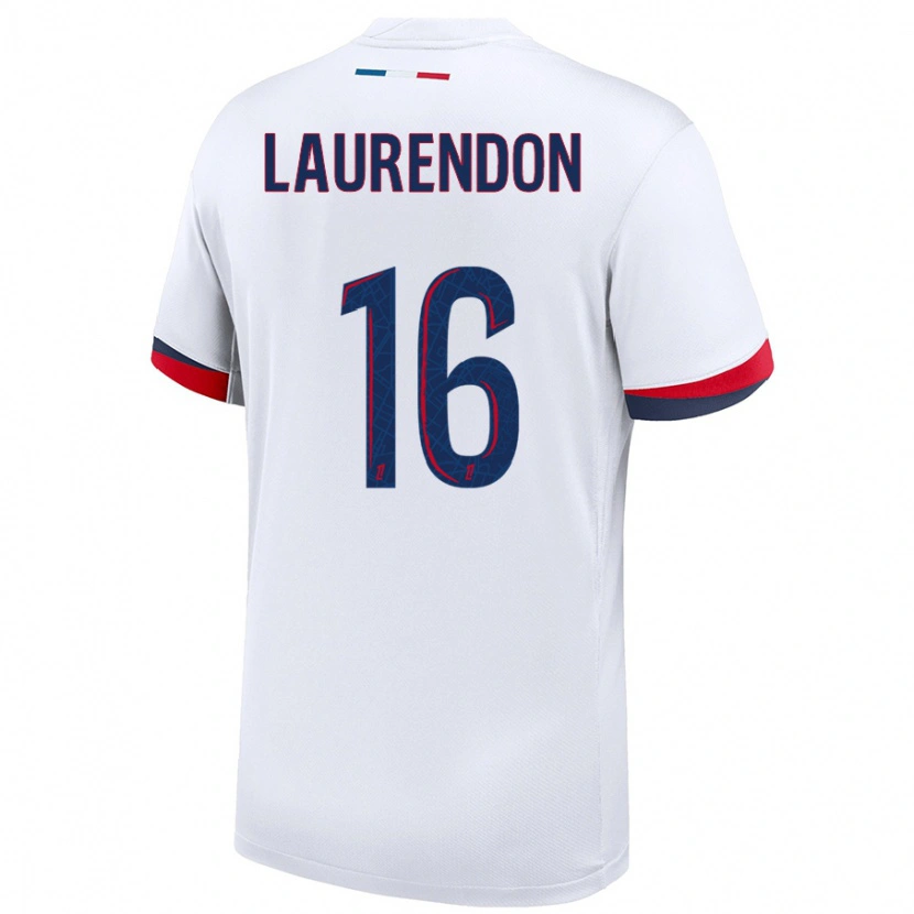 Danxen Uomo Maglia Bilal Laurendon #16 Bianco Blu Rosso Kit Gara Away 2024/25 Maglietta