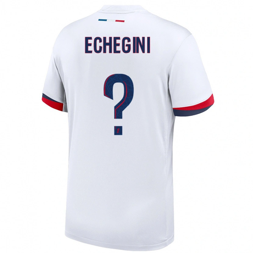 Danxen Uomo Maglia Jennifer Echegini #0 Bianco Blu Rosso Kit Gara Away 2024/25 Maglietta