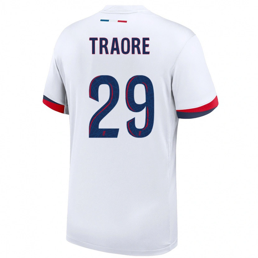 Danxen Uomo Maglia Manssita Traoré #29 Bianco Blu Rosso Kit Gara Away 2024/25 Maglietta