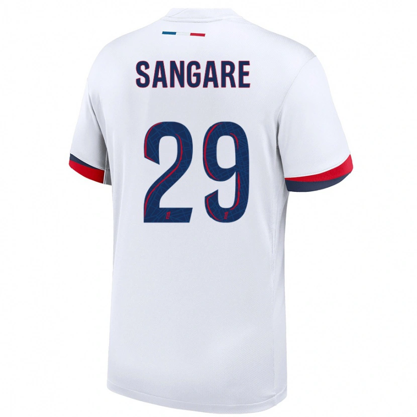 Danxen Uomo Maglia Hawa Sangare #29 Bianco Blu Rosso Kit Gara Away 2024/25 Maglietta