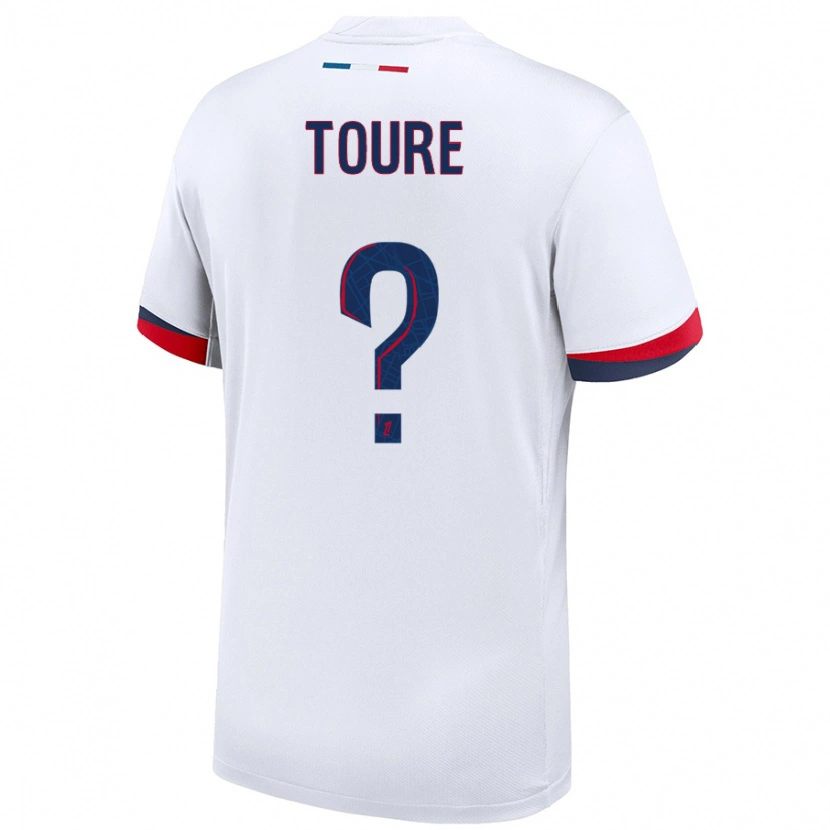 Danxen Uomo Maglia Almami Toure #0 Bianco Blu Rosso Kit Gara Away 2024/25 Maglietta