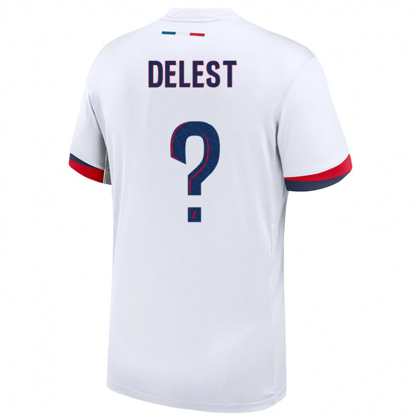 Danxen Uomo Maglia Shadyl Delest #0 Bianco Blu Rosso Kit Gara Away 2024/25 Maglietta