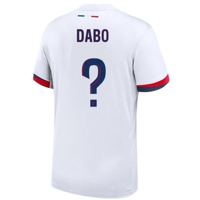 Danxen Uomo Maglia Mariama Dabo #0 Bianco Blu Rosso Kit Gara Away 2024/25 Maglietta