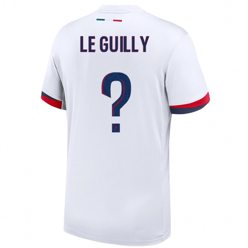 Danxen Uomo Maglia Eden Le Guilly #0 Bianco Blu Rosso Kit Gara Away 2024/25 Maglietta