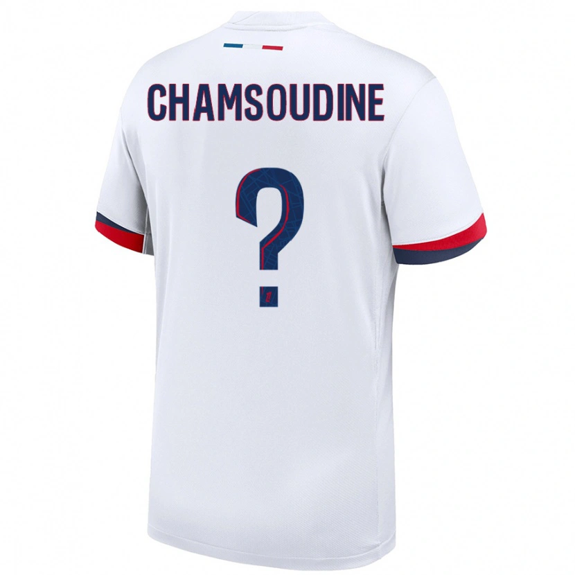 Danxen Uomo Maglia Hanna'a Chamsoudine #0 Bianco Blu Rosso Kit Gara Away 2024/25 Maglietta
