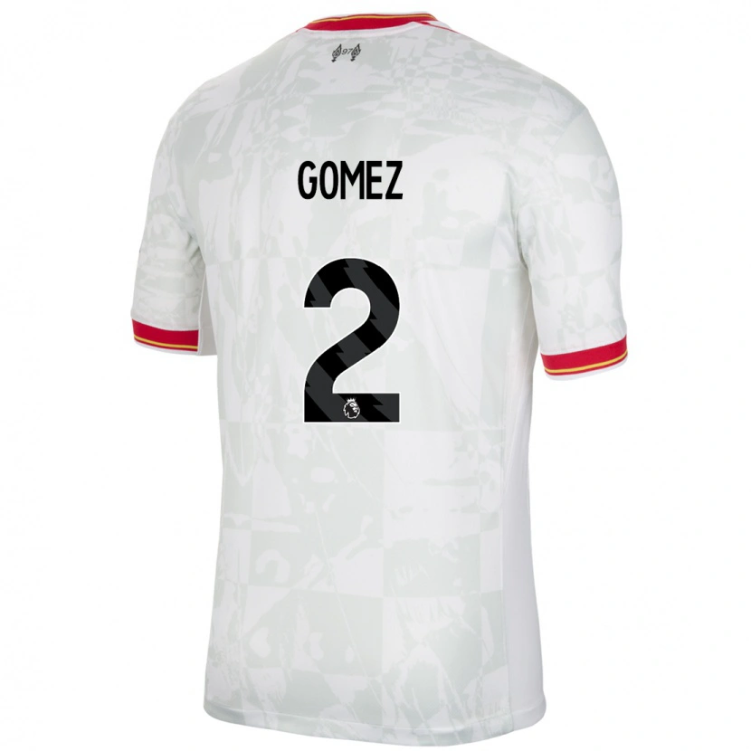 Danxen Uomo Maglia Joe Gomez #2 Bianco Rosso Nero Kit Gara Third 2024/25 Maglietta