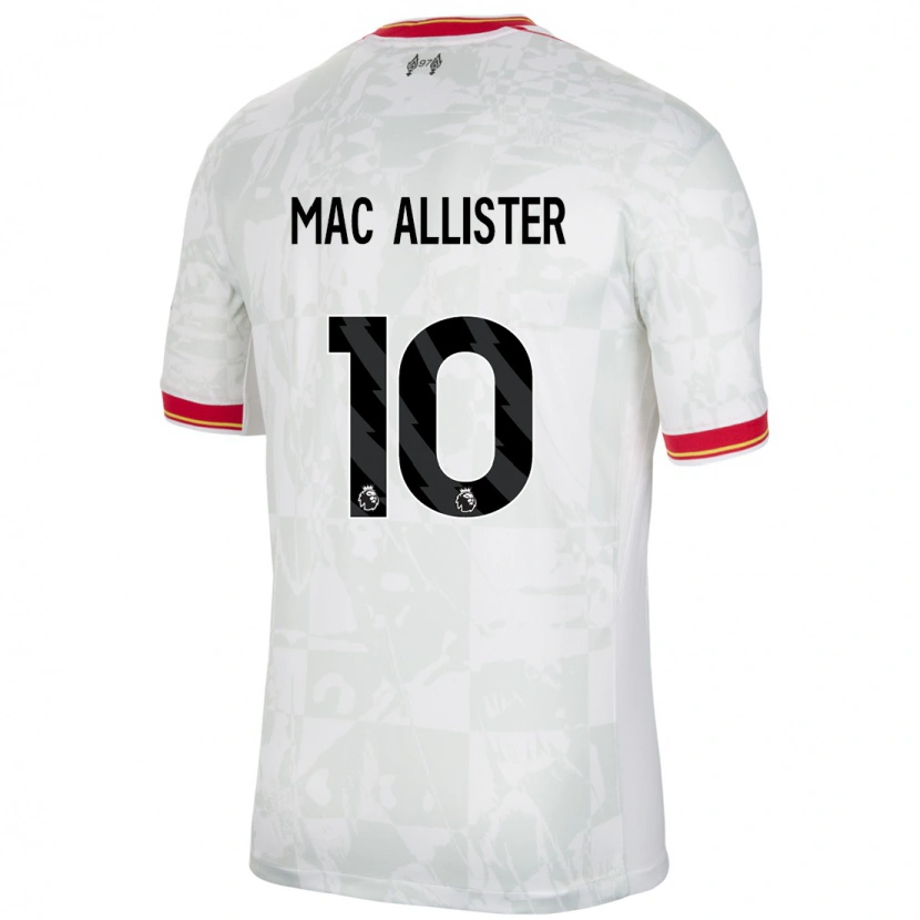 Danxen Uomo Maglia Alexis Mac Allister #10 Bianco Rosso Nero Kit Gara Third 2024/25 Maglietta