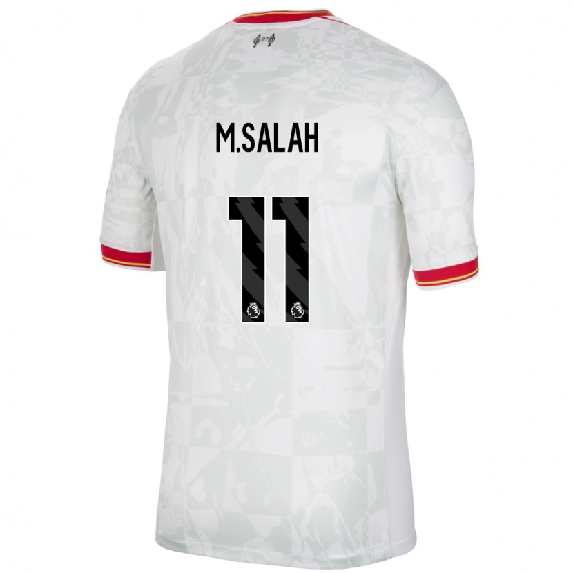 Danxen Uomo Maglia Mohamed Salah #11 Bianco Rosso Nero Kit Gara Third 2024/25 Maglietta