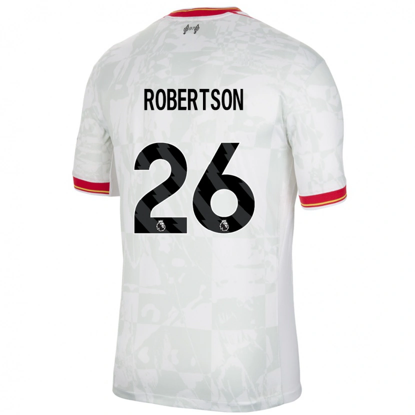 Danxen Uomo Maglia Andrew Robertson #26 Bianco Rosso Nero Kit Gara Third 2024/25 Maglietta