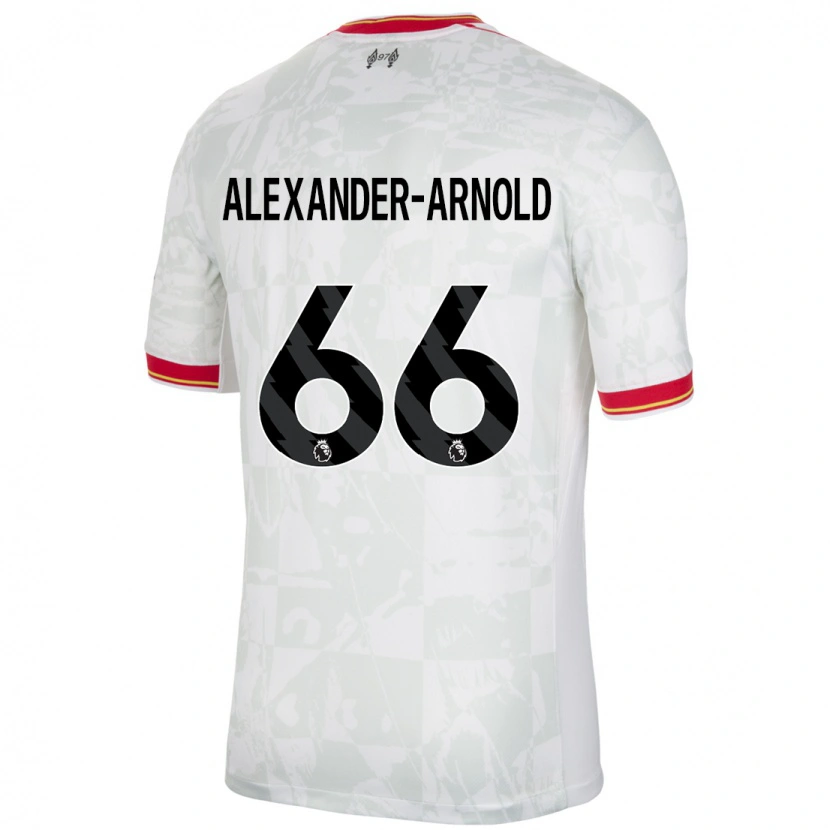 Danxen Uomo Maglia Trent Alexander-Arnold #66 Bianco Rosso Nero Kit Gara Third 2024/25 Maglietta