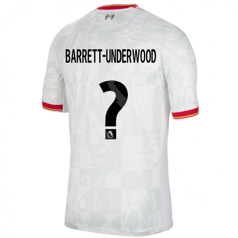 Danxen Uomo Maglia Keehan Barrett-Underwood #0 Bianco Rosso Nero Kit Gara Third 2024/25 Maglietta