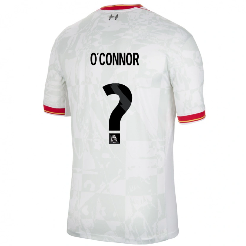 Danxen Uomo Maglia Ollie O'connor #0 Bianco Rosso Nero Kit Gara Third 2024/25 Maglietta
