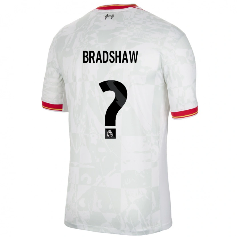 Danxen Uomo Maglia Joe Bradshaw #0 Bianco Rosso Nero Kit Gara Third 2024/25 Maglietta