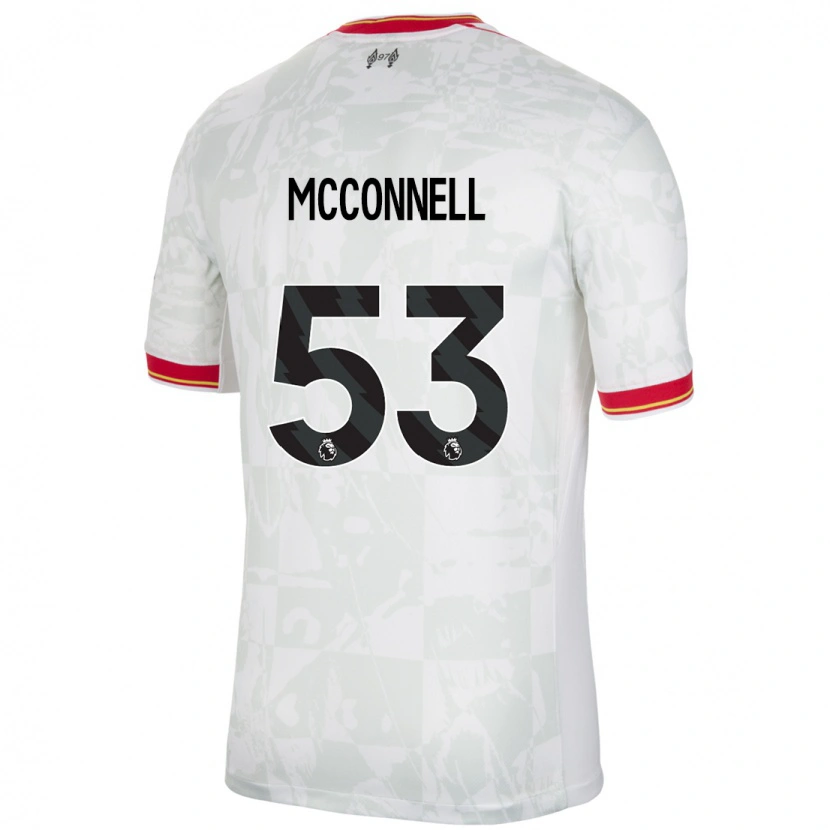 Danxen Uomo Maglia James Mcconnell #53 Bianco Rosso Nero Kit Gara Third 2024/25 Maglietta