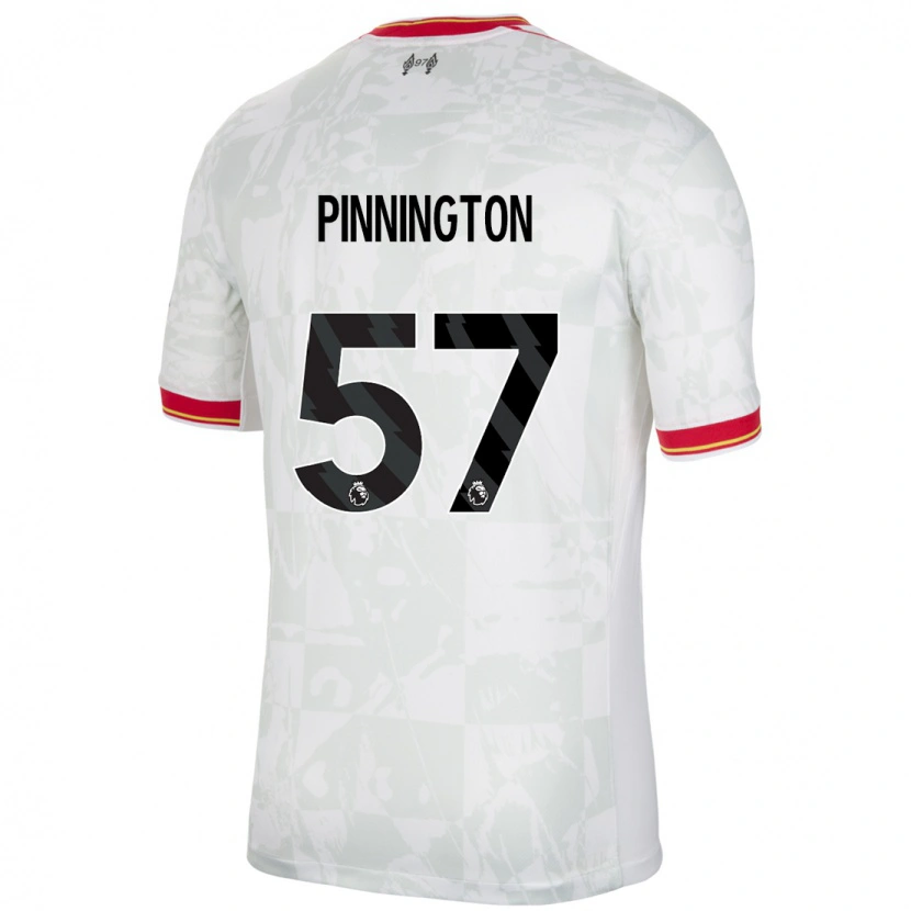 Danxen Uomo Maglia Carter Pinnington #57 Bianco Rosso Nero Kit Gara Third 2024/25 Maglietta