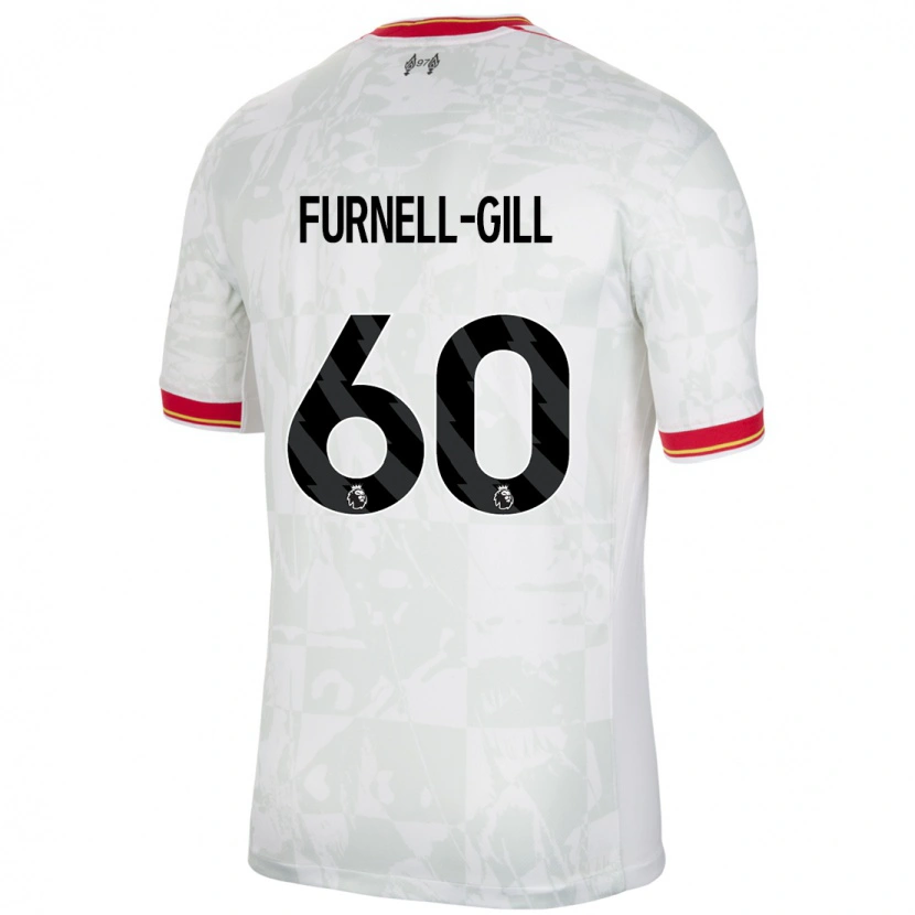 Danxen Uomo Maglia Luca Furnell-Gill #60 Bianco Rosso Nero Kit Gara Third 2024/25 Maglietta