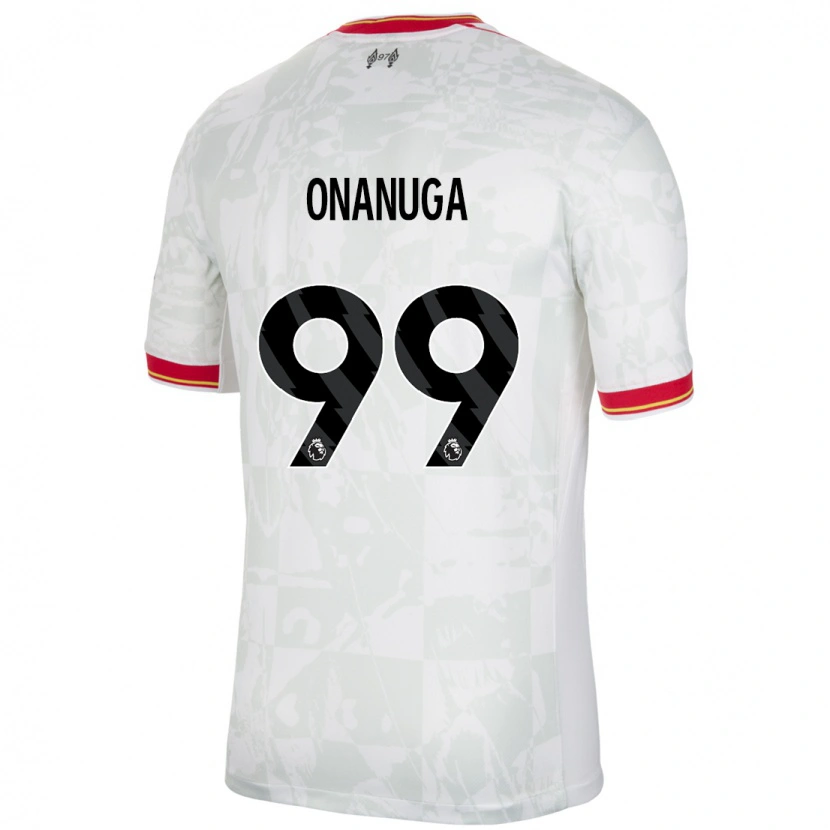 Danxen Uomo Maglia Fola Onanuga #99 Bianco Rosso Nero Kit Gara Third 2024/25 Maglietta