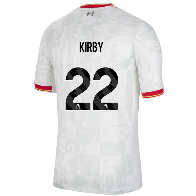 Danxen Uomo Maglia Faye Kirby #22 Bianco Rosso Nero Kit Gara Third 2024/25 Maglietta