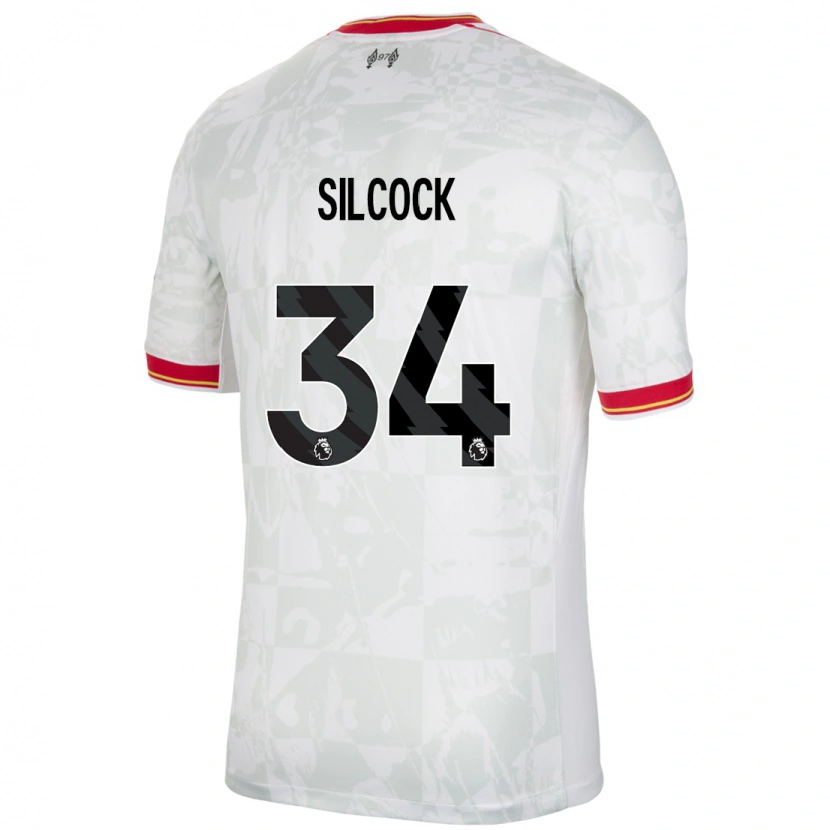 Danxen Uomo Maglia Hannah Silcock #34 Bianco Rosso Nero Kit Gara Third 2024/25 Maglietta