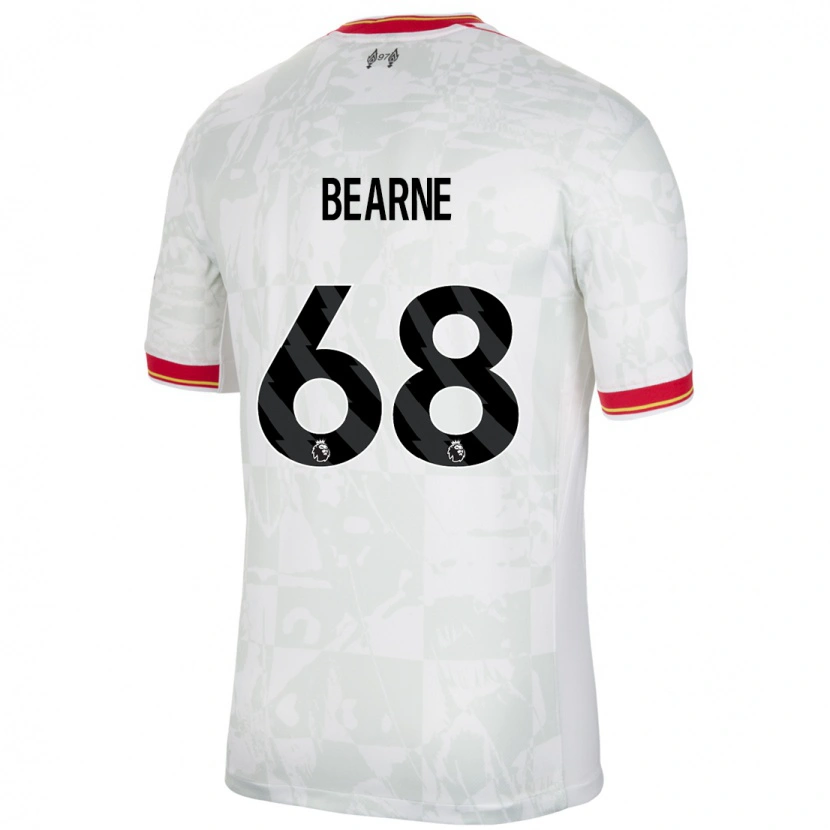 Danxen Uomo Maglia Jack Bearne #68 Bianco Rosso Nero Kit Gara Third 2024/25 Maglietta