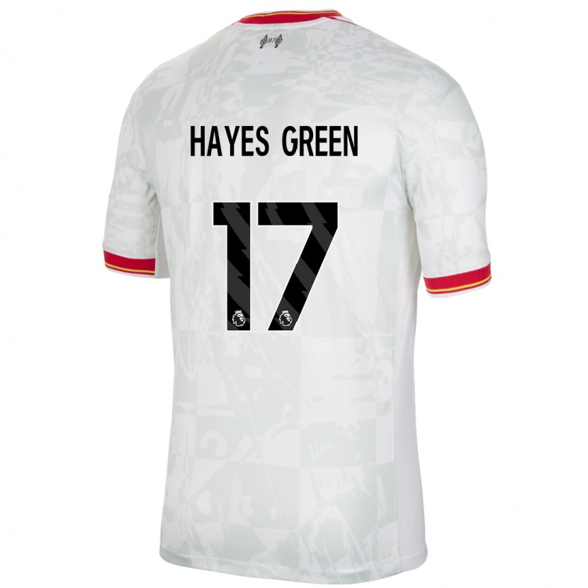Danxen Uomo Maglia Charlie Hayes-Green #17 Bianco Rosso Nero Kit Gara Third 2024/25 Maglietta