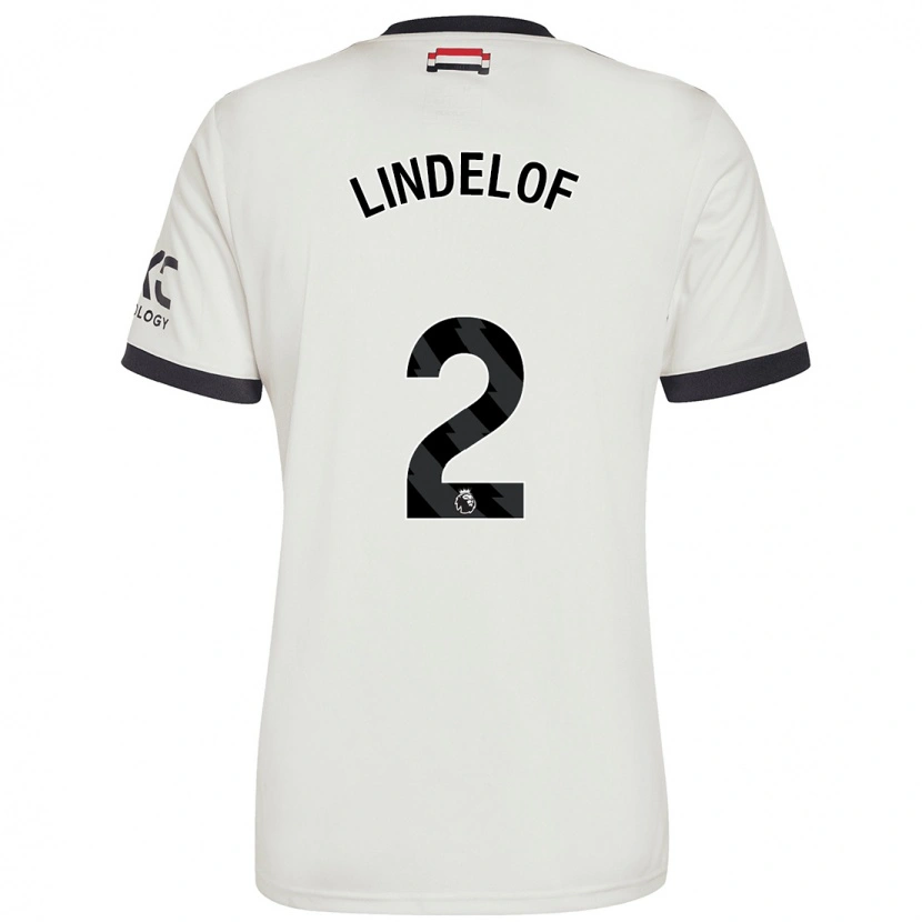 Danxen Uomo Maglia Victor Lindelöf #2 Bianco Sporco Kit Gara Third 2024/25 Maglietta