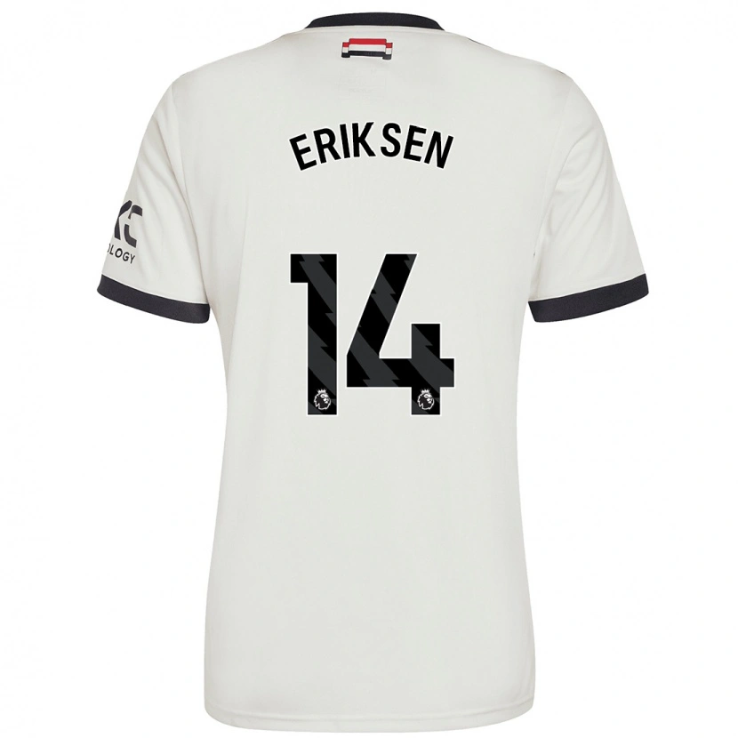 Danxen Uomo Maglia Christian Eriksen #14 Bianco Sporco Kit Gara Third 2024/25 Maglietta