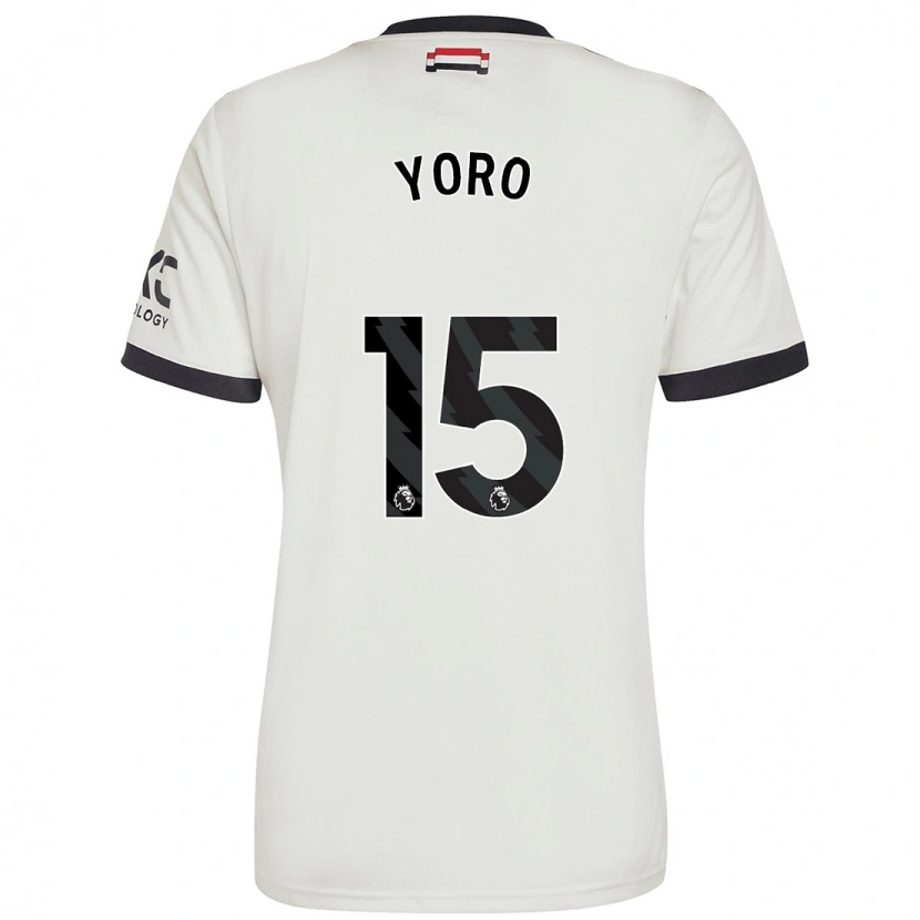 Danxen Uomo Maglia Leny Yoro #15 Bianco Sporco Kit Gara Third 2024/25 Maglietta