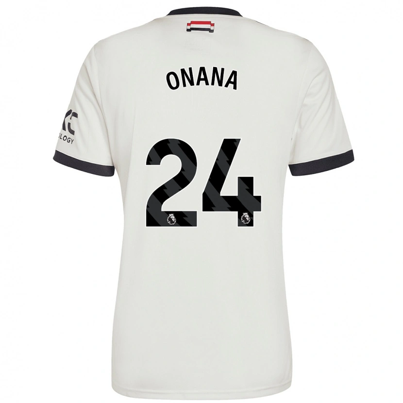 Danxen Uomo Maglia André Onana #24 Bianco Sporco Kit Gara Third 2024/25 Maglietta