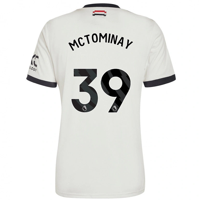 Danxen Uomo Maglia Scott Mctominay #39 Bianco Sporco Kit Gara Third 2024/25 Maglietta