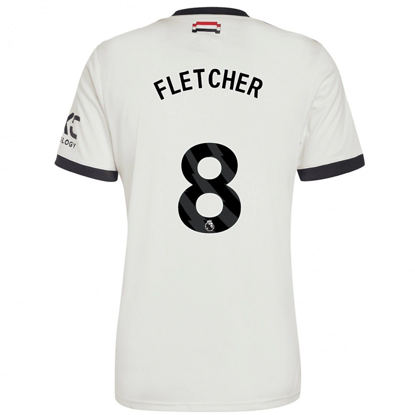 Danxen Uomo Maglia Tyler Fletcher #8 Bianco Sporco Kit Gara Third 2024/25 Maglietta