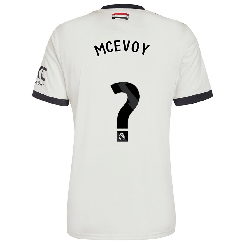 Danxen Uomo Maglia Jay Mcevoy #0 Bianco Sporco Kit Gara Third 2024/25 Maglietta