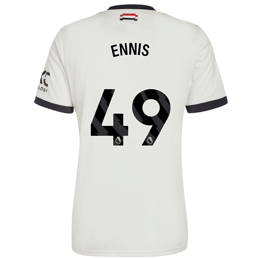 Danxen Uomo Maglia Ethan Ennis #49 Bianco Sporco Kit Gara Third 2024/25 Maglietta