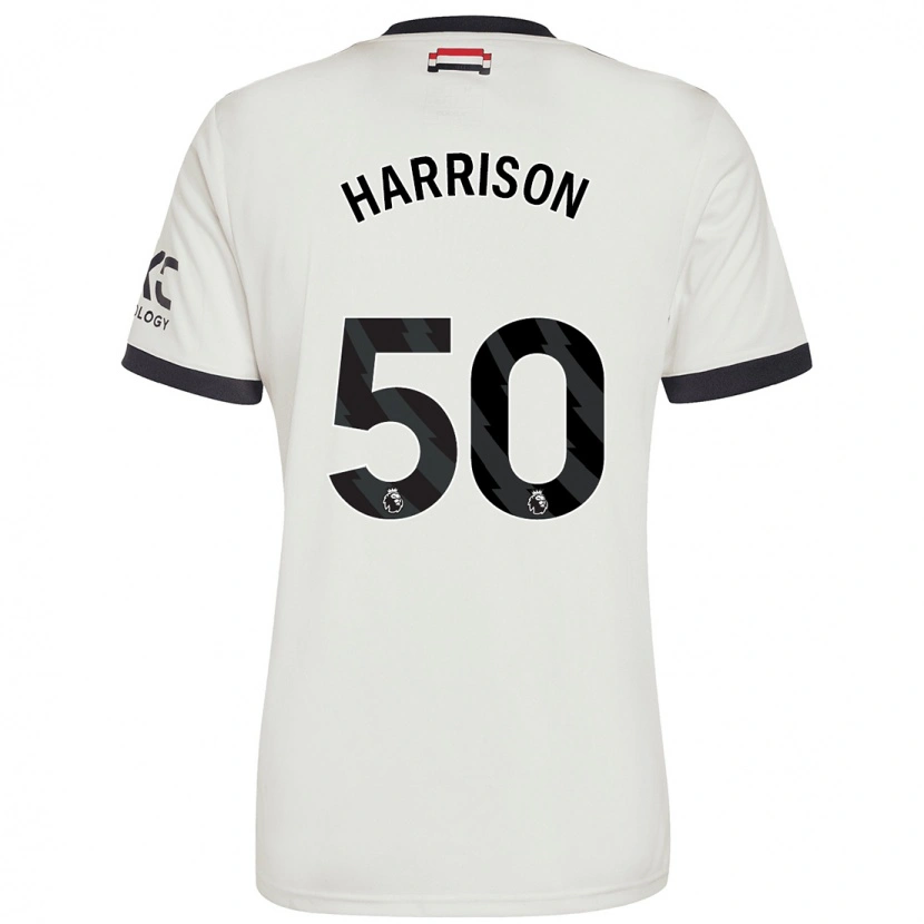 Danxen Uomo Maglia Elyh Harrison #50 Bianco Sporco Kit Gara Third 2024/25 Maglietta