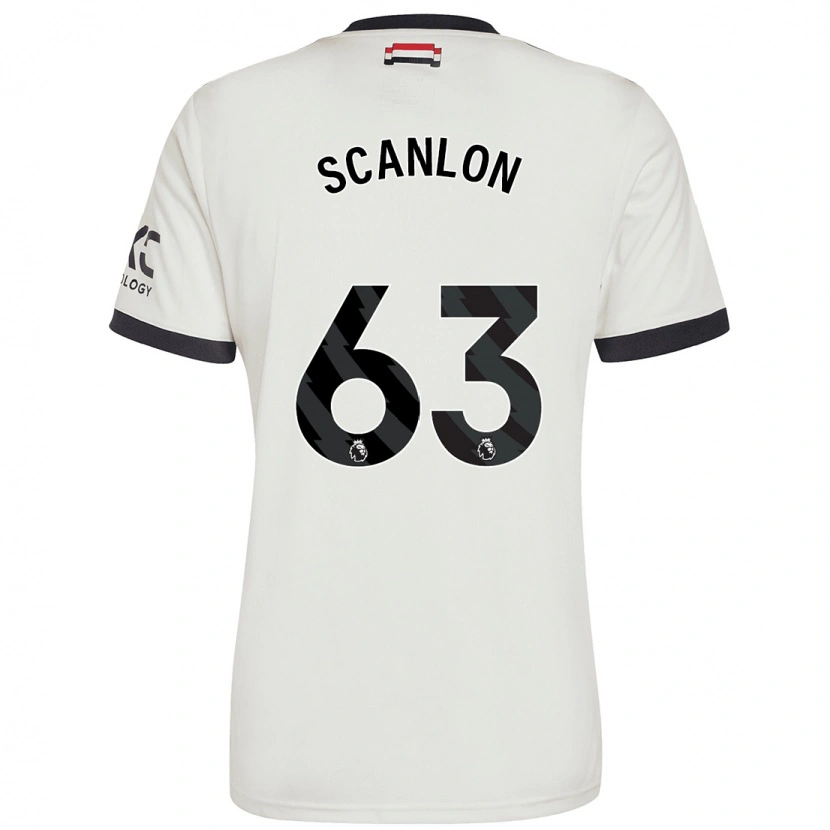 Danxen Uomo Maglia James Scanlon #63 Bianco Sporco Kit Gara Third 2024/25 Maglietta