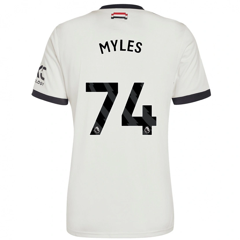 Danxen Uomo Maglia Tom Myles #74 Bianco Sporco Kit Gara Third 2024/25 Maglietta