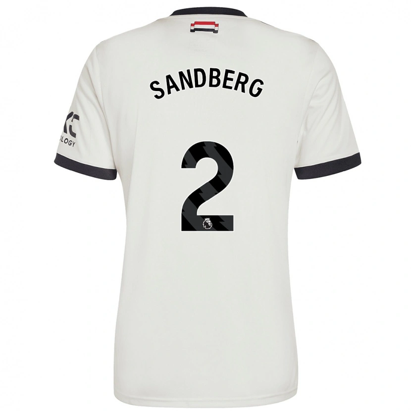 Danxen Uomo Maglia Anna Sandberg #2 Bianco Sporco Kit Gara Third 2024/25 Maglietta