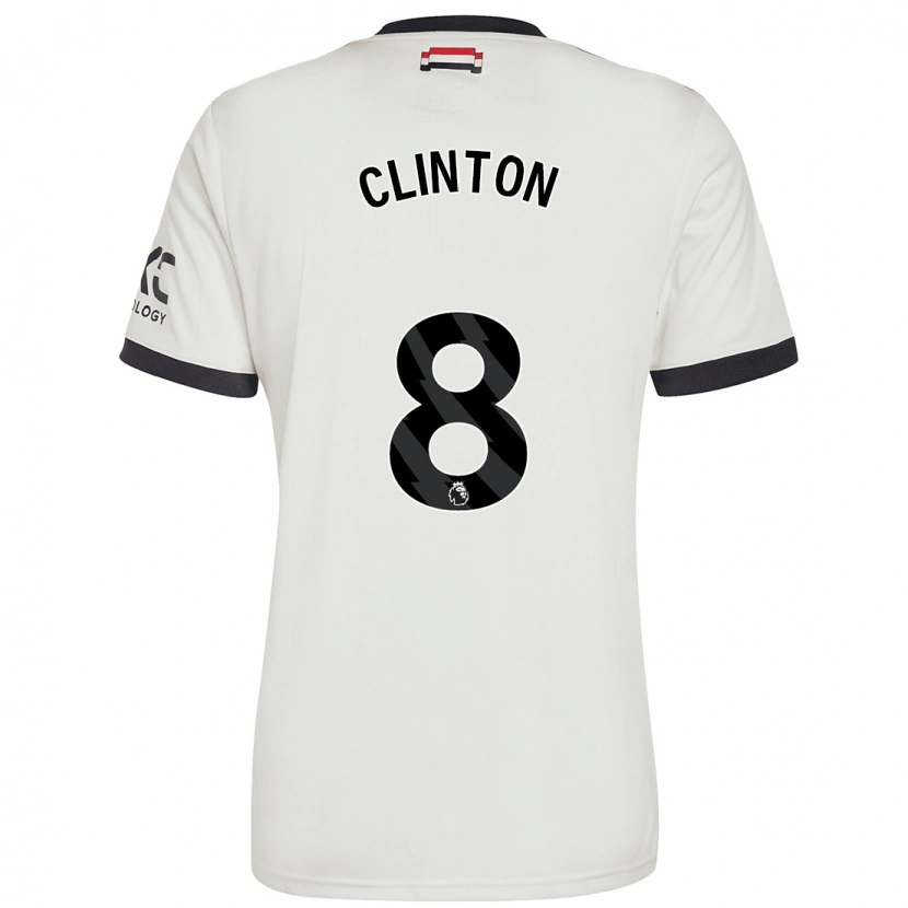 Danxen Uomo Maglia Grace Clinton #8 Bianco Sporco Kit Gara Third 2024/25 Maglietta