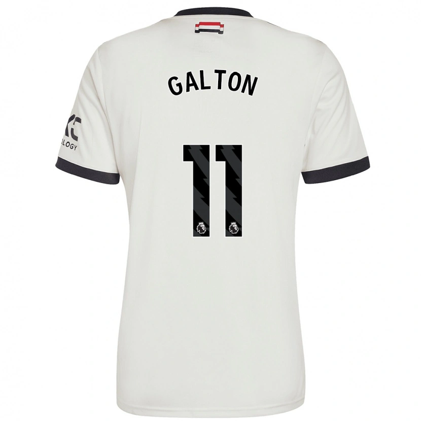 Danxen Uomo Maglia Leah Galton #11 Bianco Sporco Kit Gara Third 2024/25 Maglietta