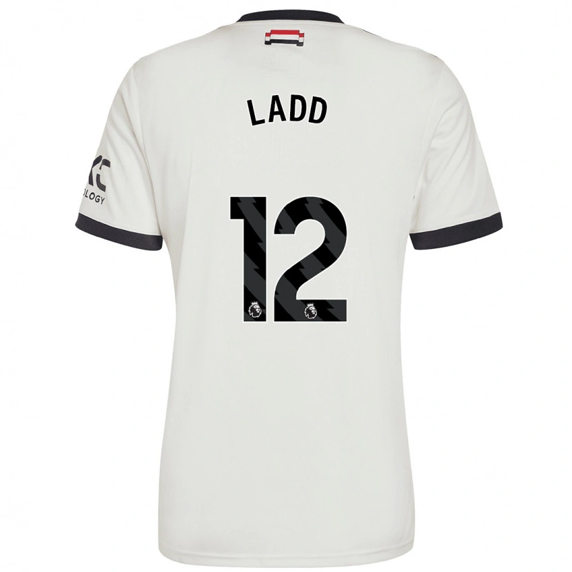 Danxen Uomo Maglia Hayley Ladd #12 Bianco Sporco Kit Gara Third 2024/25 Maglietta