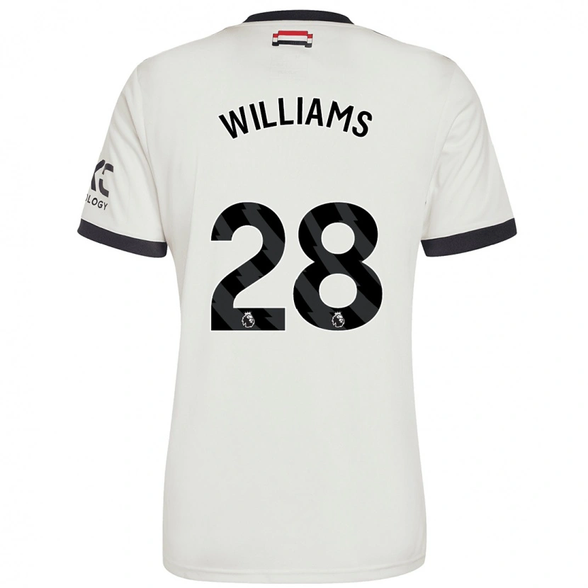 Danxen Uomo Maglia Rachel Williams #28 Bianco Sporco Kit Gara Third 2024/25 Maglietta